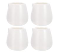 CRILSTYLEO 4 pièces Pots à Lait Céramique Sans Anse Tasses à Sauce Multifonctions pour Cuisine Service de Petit Déjeuner Contenants pour Lait et Condiments Blanc