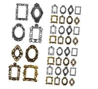 CRILSTYLEO 40pièces Cadres Photo Miniatures Décoration Nail Art Baroque Vintage Cadres Photo Élégants Pour Manucure Et Artisanat