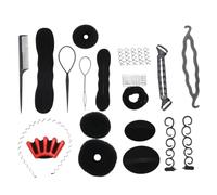 CRILSTYLEO 42 Pièces parure de cheveux hair charms hair toppers braiding hair outil pour chignon outil de peigne à queue outils de cheveux de bricolage fabricant de coiffeur Black
