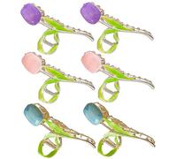 CRILSTYLEO 6pièces Pince à Cheveux Métal Avec Fleur Tulipe Lot De Clips Pour Cheveux Fins Normaux Ou Épais Accessoire Élégant Pour Coiffure Maquillage Et Activités Quotidiennes
