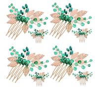 CRILSTYLEO 8 Pièces peigne à strass en alliage peigne à cheveux pour femme casque à peignes latéraux pour femmes décor de verdure hair charms hair toppers barrettes à cheveux décor de mariage