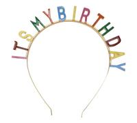 CRILSTYLEO Bandeau De Cheveux En Alliage Coloré Avec Lettres « c 39 Est Mon Anniversaire » Pour Femme
