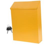 CRILSTYLEO Boîte Aux Lettres Murale Verrouillable Fer Jaune Boîte à Suggestions pour Courrier Sécurisé et Rangement Pratique