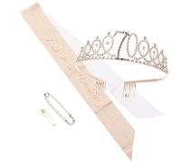 CRILSTYLEO Cest Mon Anniversaire Ruban Ceinture Bandoulière Couronne Pour Femmes Décorations De Fête Danniversaire