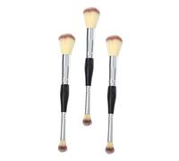 CRILSTYLEO Collection De Pinceaux De Maquillage Ensemble De 3 Pinceaux À Double Extrémité Pour Blush Et Anti-