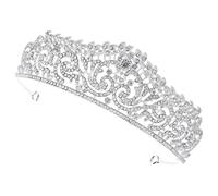 CRILSTYLEO couronne de bar mitzvah décor de mariage d'époque bandeau filles Tiare couronne princesse couronne de princesse coiffes de mariée pour la fête diadème de mariage alliage Silver