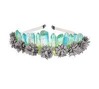 CRILSTYLEO Couronne De Cristal De Fleur De Mariée Couronne De Quartz Naturel Bandeau