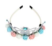 CRILSTYLEO Couronne De Fleurs Garçon Fille Diadème Tulle Avec Strass Pour Anniversaire Et Fêtes Accessoire De Cheveux Pour Filles