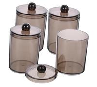 CRILSTYLEO Lot de 4 boîtes de rangement pour cotons-tiges organiseurs pour boules de coton bocaux petites boîtes de rangement pour salle de bain
