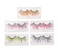 CRILSTYLEO Lot De 5 Paires De Faux Cils Artificiels À Paillettes Extensions De Cils Fluorescentes Pour Cosmétiques Et Fêtes