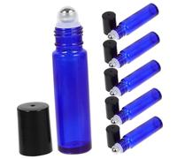 CRILSTYLEO Lot De 6 Flacons À Bille Vides En Acier Et Verre Abs Robustes Pour Crème Contour Des Yeux