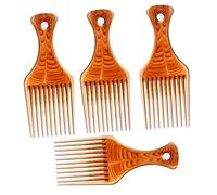 CRILSTYLEO Peigne À Dents Larges Pour Cheveux Bouclés Naturels Pour Femmes Et Hommes Avec Poignée Robuste Lot De 4 Peignes Afro Pour Coiffure Facile Sans Accrochage