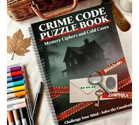 Crime Code Puzzle Planner - Journal de défi de rupture de code et de raisonnement - Cahier d'entraînement à la résolution de puzzles pour adultes, cadeau pour les amateurs de mystère et de détective