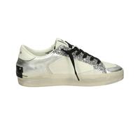 Crime London - Baskets Basse en Cuir à Paillettes - Femme - Chaussures - Blanc - Taille: 37 EU