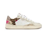Crime London - Baskets en Cuir Style Vintage Patchwork - Femme - Chaussures - Blanc - Taille: 36 EU