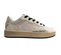 Crime London Chelsea 21203AA7B Baskets pour femme en cuir blanc et paillettes argentées Pointure 44, blanc, 39 EU