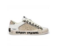 Crime London - Distressed Chrome Fang Baskets - Femme - Chaussures - Blanc - Taille: 35 EU