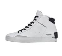 Crime London Distressed White High Top Men's Sneakers - Blanc, 44, Blanc, 44 EU