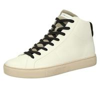 Crime London, Essential High, Chaussures Baskets Zip Cuir, Mode Fashion, White Grey Brown, 45 EU