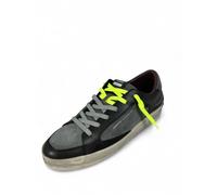 Crime London, SK8 Deluxe, Chaussures Baskets Skate Cuir, Mode Fashion, Grey Black, 44 EU