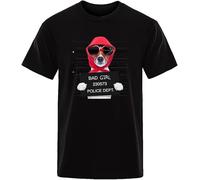 Criminal Dog Wearing Sunglasses and Headscarf Print Men T Shirts Hip Hop Tops Fashion Style T-Shirt Man Loose Casual Tee Shirts Black Manches Courtes(Large)