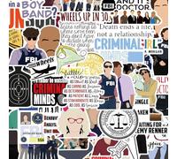 Criminal Minds Lot de 50 autocollants en vinyle imperméable pour ordinateur portable, bouteille d'eau, pare-chocs, voiture, vélo, chapeau rigide, enfants, adolescents et adultes