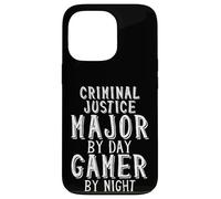 Criminologie : Master en Droit pénal par Joueur de Jour et criminologie Nocturne Coque pour iPhone 13 Pro