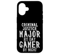 Criminologie : Master en Droit pénal par Joueur de Jour et criminologie Nocturne Coque pour iPhone 16