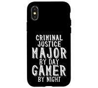 Criminologie : Master en Droit pénal par Joueur de Jour et criminologie Nocturne Coque pour iPhone X/XS