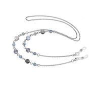 Crimmy Chaîne de lunettes de vue autour du cou pour femme, cordon élégant pour lunettes, lunettes de soleil, masque, collier, Bleu/argenté, Medium