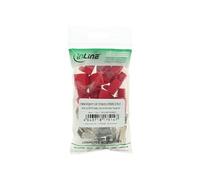 Crimp Connector RJ45 blindé avec protection anti-courbure + enfileur rouge 10 pcs.