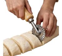 Crimping Pastry Cutter, Wooden Handle Baking Wheel Tool