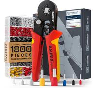 Crimping Pliers with 1800 Cable Ends-[0.25-10mm²] Self-Adjustable Tip Crimping Pliers for Flexible Electric Wire Bits-Electric Crimper-Automatic Pliers