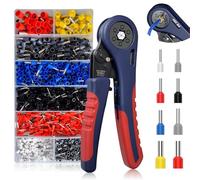 Crimpzange Set mit Aderendhülsen Set Aderendhülsenzange für 0.08-10mm² Zange Sechskant Presszange Aderendhülsen Tool Kit Crimpzangen krimpzange set für Isoliert Unisolierte das oder im Haus 1200Stück