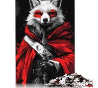 Crimson Fox Warrior Puzzles 1000 Pieces Cadeau Unique Jeu Éducatif Défi Jouet À De Qualité Supérieure Peinture Art pour Adultes Enfants 1000pcs (38x26cm)