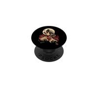 Crimson Moon Ronin Retro Samourai Anime Art PopSockets PopGrip Adhésif