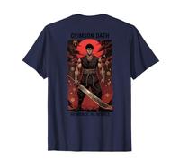 Crimson Oath Warrior Dark Fantasy Samourai Anime Art Japonais T-Shirt