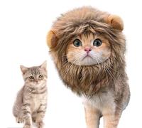 Crinière de lion chaton - Perruque de crinière de lion pour chat - Perruque à enfiler pour chaton - Lavable - Amusant - Chapeau de lion original pour Noël et Halloween