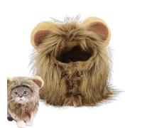 Crinière de Lion pour Chats - Déguisement Réaliste pour Animaux de Compagnie | Perruque crinière de Lion réglable, Costume d'halloween en Fourrure, transformez Votre Chat en Lion Fort. Couvre-Chef