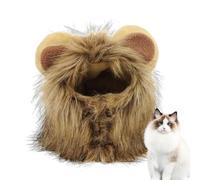 Crinière de lion pour chats - Perruque de crinière de lion pour animaux de compagnie, chapeau, costume de cosplay de lion pour animaux de compagnie | Vêtements fantaisie en poils de Lion pour chat, ro