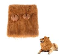 Crinière de lion pour chiens avec oreilles - Costume amusant pour Halloween et Noël - Crinière de lion réaliste pour chiens de taille moyenne à grande (marron, taille L)