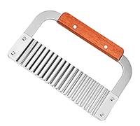 Crinking Cutter en acier inoxydable Slick Slicer Heavy Duty Wavy Crinking Couping Tools avec poignée en bois pour les légumes de carotte