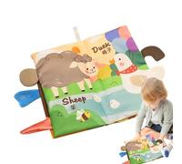 Crinkle Cloth Toddler Books - Interactive Farm Animal Pages, Soft Textured Material, Teether Ring Included, Durable Construction | Educational Toy for Babies 0-18 Months, Sensory Learning, Baby Gift