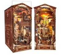 CRIOLPO DIY Book Nook Kit, Maison de poupée Miniature en Bois avec Meubles et lumière LED, Puzzle 3D en Bois, Serre-Livres d'art, Kit de Construction pour Les Personnes de Plus de 14 Ans