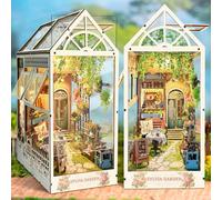 CRIOLPO DIY Book Nook Kit, Maison de poupée Miniature en Bois avec Meubles et lumière LED, Puzzle 3D en Bois, Serre-Livres d'art, Kit de Construction pour Les Personnes de Plus de 14 Ans