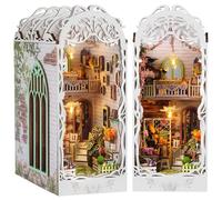 CRIOLPO DIY Book Nook Kit, Maison de poupée Miniature en Bois avec Meubles et lumière LED, Puzzle 3D en Bois, Serre-Livres d'art, Kit de Construction pour Les Personnes de Plus de 14 Ans