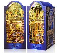 CRIOLPO DIY Book Nook Kit, Maison de poupée Miniature en Bois avec Meubles et lumière LED, Puzzle 3D en Bois, Serre-Livres d'art, Kit de Construction pour Les Personnes de Plus de 14 Ans