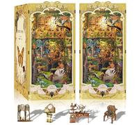 CRIOLPO DIY Book Nook Kit, Maison de poupée Miniature en Bois avec Meubles et lumière LED, Puzzle 3D en Bois, Serre-Livres d'art, Kit de Construction pour Les Personnes de Plus de 14 Ans