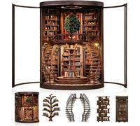 CRIOLPO Kit Book Nook Adultes, Puzzle 3D en Bois avec Lumière LED | Insertion de bibliothèque créative. Modèle d'architecture et décoration artistique pour adultes et collectionneurs