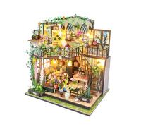 CRIOLPO Kit De Maison De PoupéE Miniature à Faire Soi-MêMe, Kit De Petite Maison avec Meubles, ModèLe Artisanal De Petite Maison De PoupéE en Bois 3D, Kit De Fabrication - Darcy Flower Room